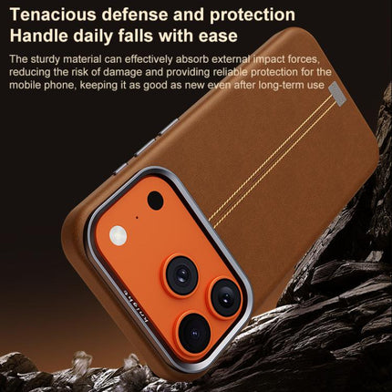Jazz Series Retro Vegan Leather Textured Metal Frame Magnetic Phone Case, For iPhone 14 / 13, For iPhone 14 Pro, For iPhone 14 Pro Max, For iPhone 13 Pro Max