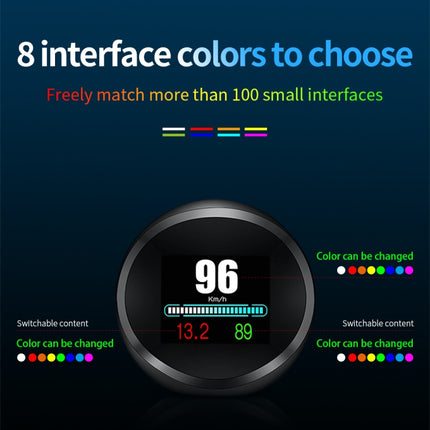 P11 OBD2 + GPS Mode Car HUD Head-up Display Water Temperature / Vehicle Speed / Voltage / Fuel Consumption Display, Speed Alarm