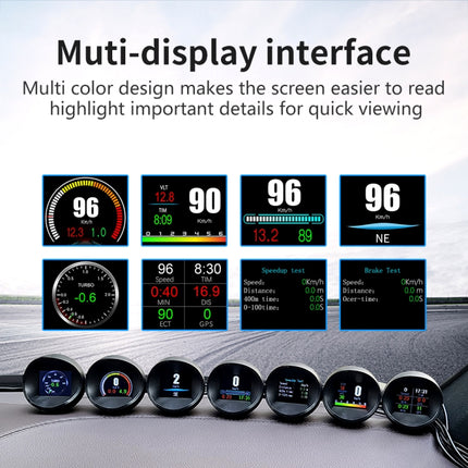 P11 OBD2 + GPS Mode Car HUD Head-up Display Water Temperature / Vehicle Speed / Voltage / Fuel Consumption Display, Speed Alarm