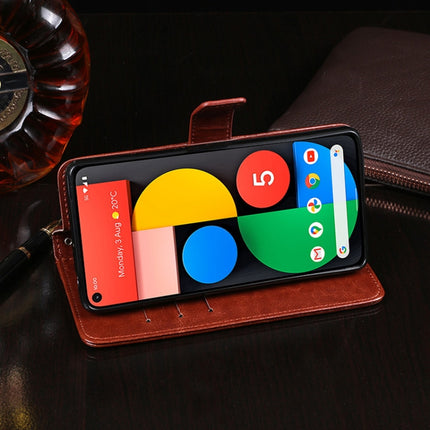 idewei Crazy Horse Texture Horizontal Flip Leather Case with Holder & Card Slots & Wallet, For Google Pixel 4a 5G