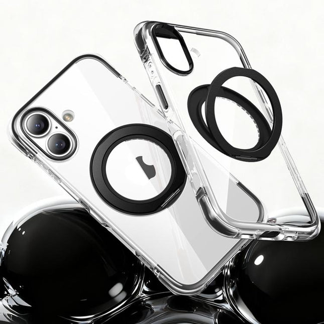 GEBEI Vacuum Airbag TPU + Acrylic 360 Rotating Bracket Magnetic Shockproof Phone Case, For iPhone 17 Pro Max, For iPhone 17 Pro, For iPhone 17