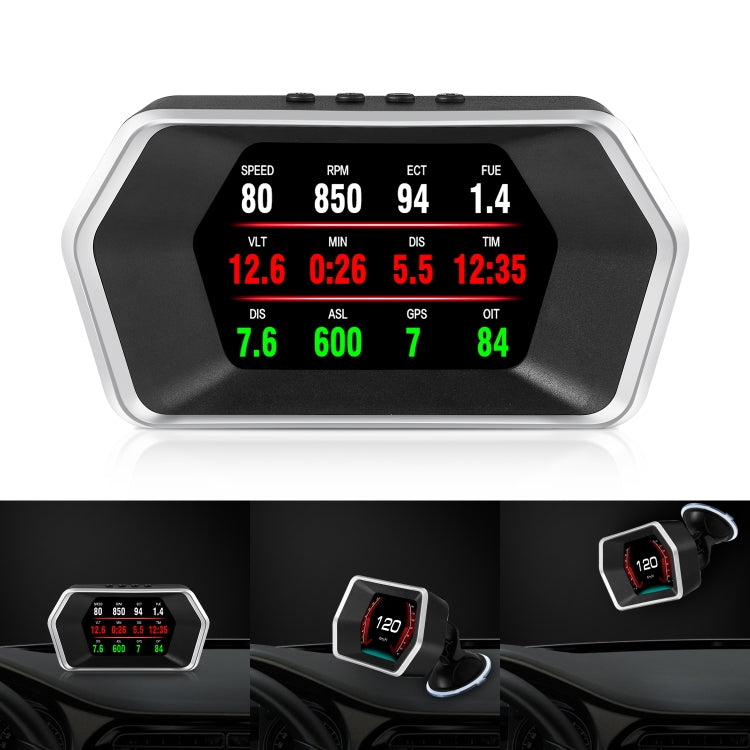 P17 Car HUD Head-up Display GPS Speed Meter Car OBD2 Fault Elimination Code, P17