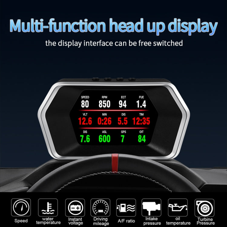 P17 Car HUD Head-up Display GPS Speed Meter Car OBD2 Fault Elimination Code, P17