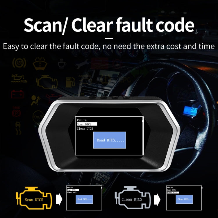 P17 Car HUD Head-up Display GPS Speed Meter Car OBD2 Fault Elimination Code, P17