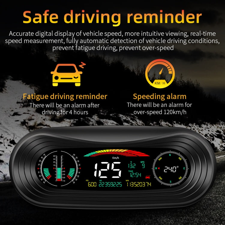 P18 GPS Car HUD Head-up Display Vehicle Speed / Voltage / Mileage, P18