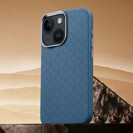 Rubik Cube Series Embossed Grid Pattern Magnetic Phone Case, For iPhone 15 Pro, For iPhone 15 Plus / 14 Plus, For iPhone 15, For iPhone 14 / 13