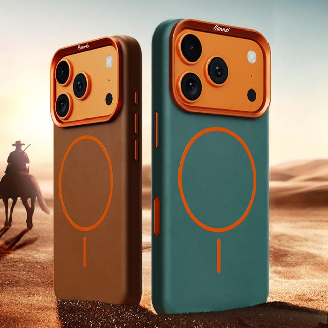Elephant Leather Full Coverage Magnetic Microfiber Leather PC Phone Case, For iPhone 17 Pro Max, For iPhone 17 Pro, For iPhone 17