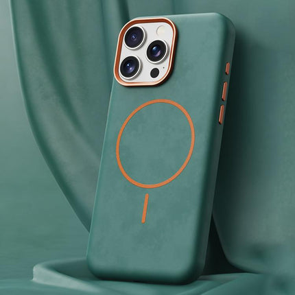 Elephant Leather Full Coverage Magnetic Microfiber Leather PC Phone Case, For iPhone 16 Pro Max, For iPhone 16 Pro, For iPhone 16 Plus