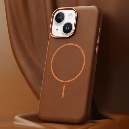 Elephant Leather Full Coverage Magnetic Microfiber Leather PC Phone Case, For iPhone 15 Plus / 14 Plus, For iPhone 15, For iPhone 14 / 13