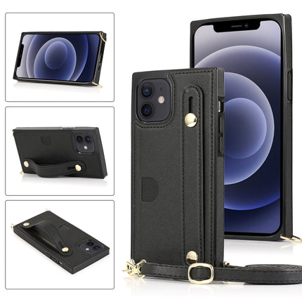 PU+TPU Shockproof Protective Case with Crossbody Lanyard & Holder & Card Slot & Wrist Strap, For iPhone 12 mini, For iPhone 12 / 12 Pro, For iPhone 12 Pro Max