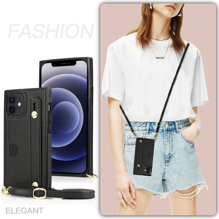 PU+TPU Shockproof Protective Case with Crossbody Lanyard & Holder & Card Slot & Wrist Strap, For iPhone 12 mini, For iPhone 12 / 12 Pro, For iPhone 12 Pro Max
