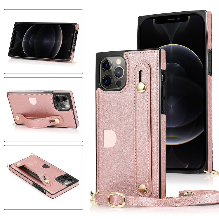 PU+TPU Shockproof Protective Case with Crossbody Lanyard & Holder & Card Slot & Wrist Strap, For iPhone 12 mini, For iPhone 12 / 12 Pro, For iPhone 12 Pro Max