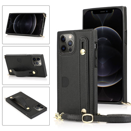 PU+TPU Shockproof Protective Case with Crossbody Lanyard & Holder & Card Slot & Wrist Strap, For iPhone 12 mini, For iPhone 12 / 12 Pro, For iPhone 12 Pro Max