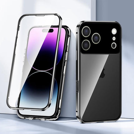 Magnetic Double-buckle HD Tempered Glass Phone Case, For iPhone 17 Pro Max, For iPhone 17 Pro