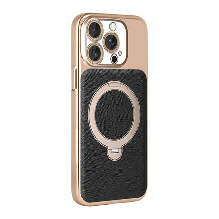 Gold Shield Magnetic Holder Lens Film Phone Case, For iPhone 15, For iPhone 14, For iPhone 14 Pro, For iPhone 14 Pro Max, For iPhone 13 Pro Max, For iPhone 13 Pro, For iPhone 13