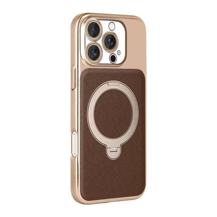 Gold Shield Magnetic Holder Lens Film Phone Case, For iPhone 17 Pro Max, For iPhone 17 Pro, For iPhone 17, For iPhone 16 Pro Max, For iPhone 16 Pro, For iPhone 16, For iPhone 15 Pro Max, For iPhone 15 Pro