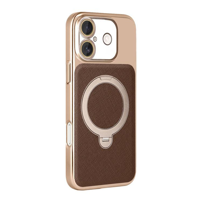 Gold Shield Magnetic Holder Lens Film Phone Case, For iPhone 17 Pro Max, For iPhone 17 Pro, For iPhone 17, For iPhone 16 Pro Max, For iPhone 16 Pro, For iPhone 16, For iPhone 15 Pro Max, For iPhone 15 Pro
