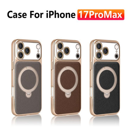 Gold Shield Magnetic Holder Lens Film Phone Case, For iPhone 15, For iPhone 14, For iPhone 14 Pro, For iPhone 14 Pro Max, For iPhone 13 Pro Max, For iPhone 13 Pro, For iPhone 13