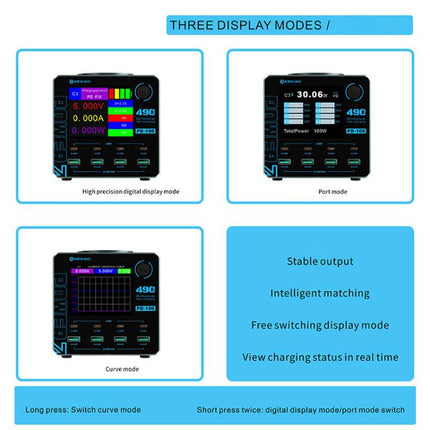 Mijing PD100 100W Multi-Port Smart Fast Charger Supports QC / PD Fast Charging & 15W Wireless Charging, EU Plug, US Plug