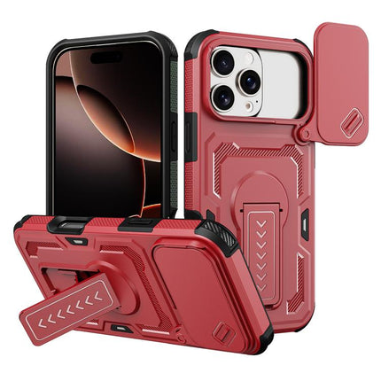 Slid Camera Shield Invisible Holder PC Hybrid TPU Phone Case, For iPhone 17 Pro Max, For iPhone 17 Pro, For iPhone 17, For iPhone Air