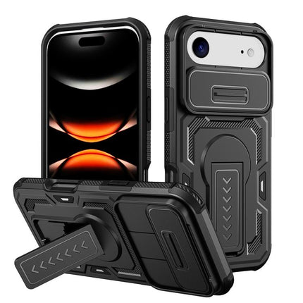 Slid Camera Shield Invisible Holder PC Hybrid TPU Phone Case, For iPhone 17 Pro Max, For iPhone 17 Pro, For iPhone 17, For iPhone Air