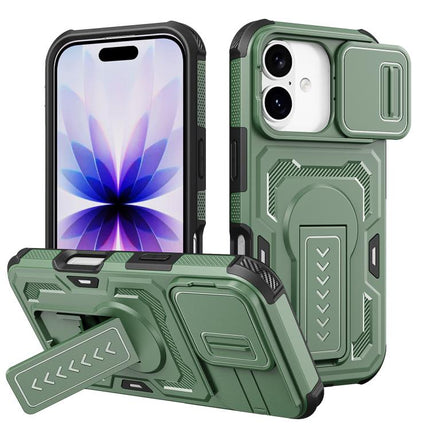 Slid Camera Shield Invisible Holder PC Hybrid TPU Phone Case, For iPhone 16 Pro Max, For iPhone 16 Pro