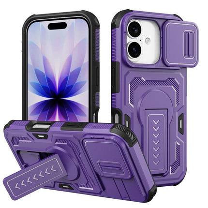 Slid Camera Shield Invisible Holder PC Hybrid TPU Phone Case, For iPhone 18, For iPhone 18 Pro, For iPhone 18 Pro Max, For iPhone 17e / 16e