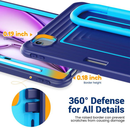 Handle Holder Ripple Silicone Hybrid PC Tablet Case with Shoulder Strap, For iPad Air 11 2026 / 2025 / 2024, For iPad mini 2024 / mini 6