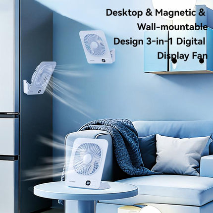 USAMS ZB363 Slim Magnetic Desktop Digital Display Fan