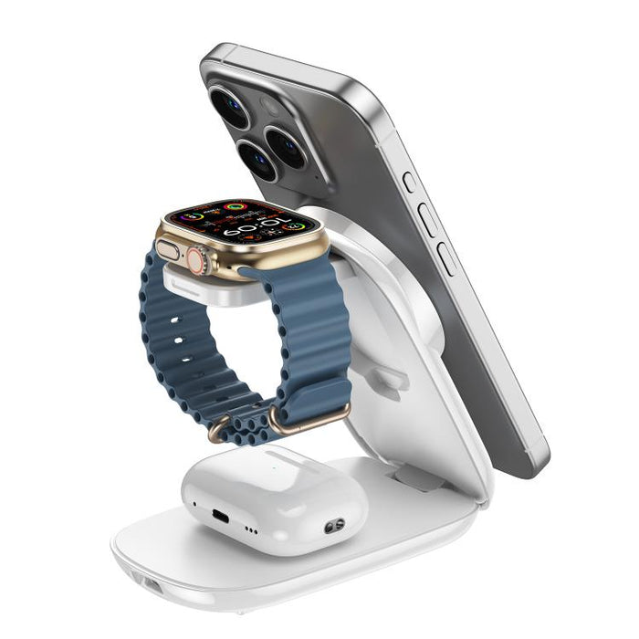 HAMTOD M72 15W Foldable 3 in 1 Magnetic Wireless Charger Stand