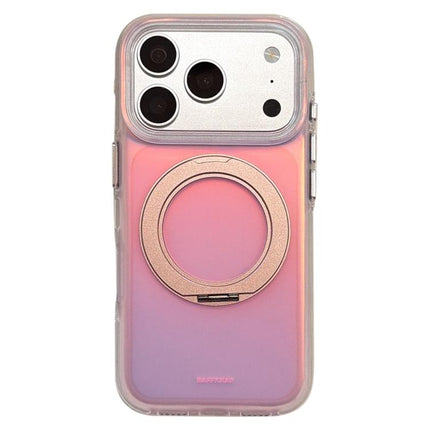 BAFFKKAF Gilded 360 Rotation Holder Airbag Double-Sided IMD Phone Case, For iPhone 17 Pro Max, For iPhone 17 Pro, For iPhone 16 Pro Max, For iPhone 16 Pro, For iPhone 16, For iPhone 15 Pro Max, For iPhone 15 Pro, For iPhone 15