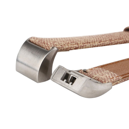 Cowboy Texture Genuine Leather Replacement Strap Watchband, For Fitbit Charge 2
