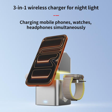 HS-V25 QI 15W 3 in 1 Lifting Night Light Wireless Charger