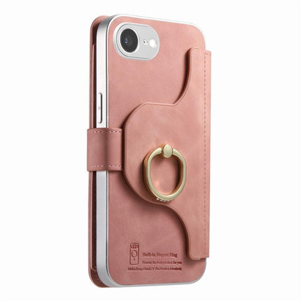 Precision Hole Silver-Edged Ring RFID Blocking Zipper Wallet Magnetic Vegan Leather Phone Case, For iPhone 17e / 16e, For iPhone 16 Pro Max, For iPhone 16 Pro