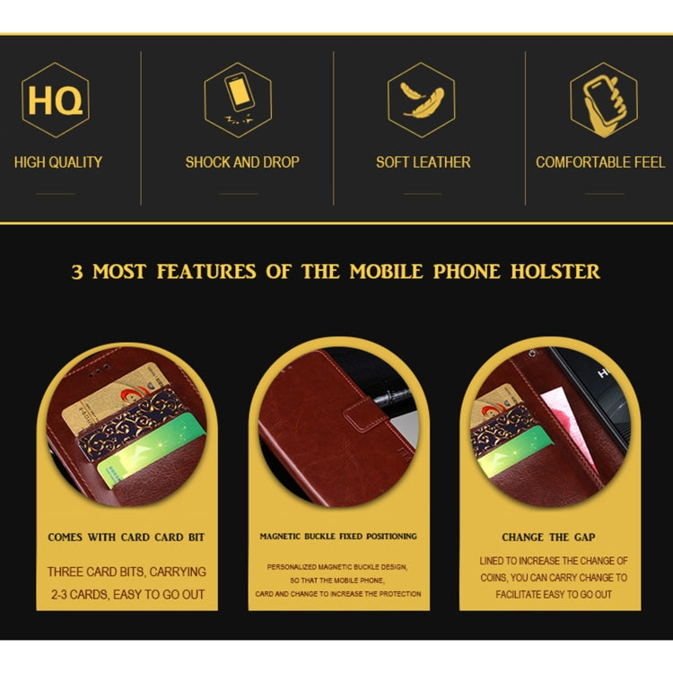 idewei Crazy Horse Texture Horizontal Flip Leather Case with Holder & Card Slots & Wallet, For OPPO A73, For OPPO F17, For OPPO F17 Pro