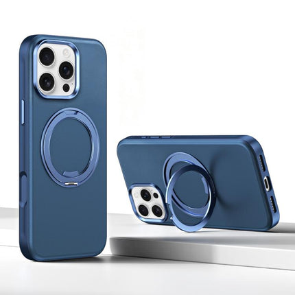 Cloud Block Star Leather Series 360 Degree Rotation Holder Magnetic Phone Case, For iPhone 17 Pro Max, For iPhone 17 Pro, For iPhone 17, For iPhone Air, For iPhone 16 Pro Max, For iPhone 16 Pro
