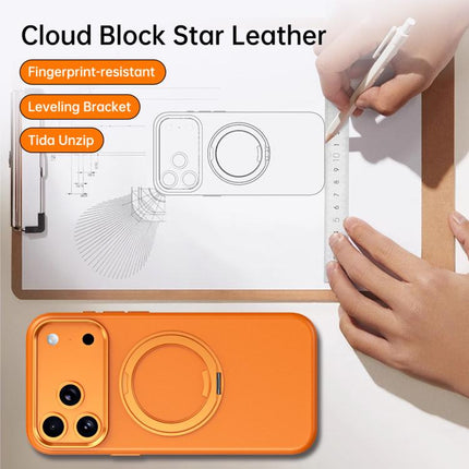 Cloud Block Star Leather Series 360 Degree Rotation Holder Magnetic Phone Case, For iPhone 16, For iPhone 15 Pro Max, For iPhone 15 Pro, For iPhone 15