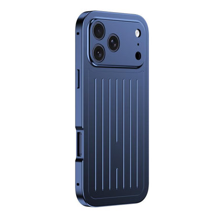 Suitcase Texture Magnetic King Series Aluminum Alloy Phone Case with Tempered Glass Film, For iPhone 17 Pro Max, For iPhone 17 Pro, For iPhone Air, For iPhone 16 Pro Max
