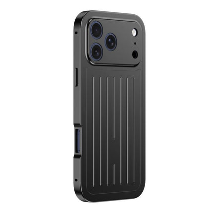 Suitcase Texture Magnetic King Series Aluminum Alloy Phone Case with Tempered Glass Film, For iPhone 17 Pro Max, For iPhone 17 Pro, For iPhone Air, For iPhone 16 Pro Max