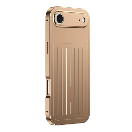 Suitcase Texture Magnetic King Series Aluminum Alloy Phone Case with Tempered Glass Film, For iPhone 17 Pro Max, For iPhone 17 Pro, For iPhone Air, For iPhone 16 Pro Max