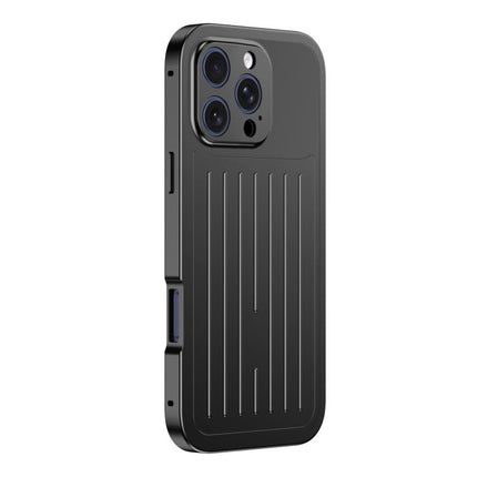 Suitcase Texture Magnetic King Series Aluminum Alloy Phone Case with Tempered Glass Film, For iPhone 17 Pro Max, For iPhone 17 Pro, For iPhone Air, For iPhone 16 Pro Max