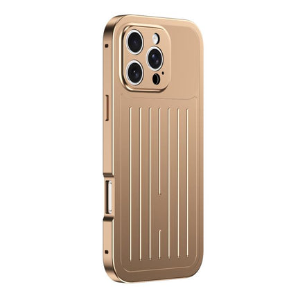 Suitcase Texture Magnetic King Series Aluminum Alloy Phone Case with Tempered Glass Film, For iPhone 17 Pro Max, For iPhone 17 Pro, For iPhone Air, For iPhone 16 Pro Max