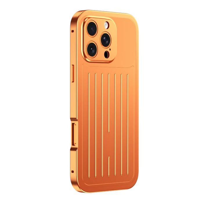 Suitcase Texture Magnetic King Series Aluminum Alloy Phone Case with Tempered Glass Film, For iPhone 16 Pro, For iPhone 15 Pro Max, For iPhone 15 Pro, For iPhone 14 Pro