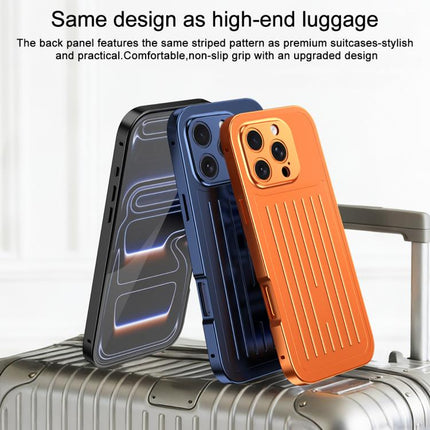 Suitcase Texture Magnetic King Series Aluminum Alloy Phone Case with Tempered Glass Film, For iPhone 16 Pro, For iPhone 15 Pro Max, For iPhone 15 Pro, For iPhone 14 Pro