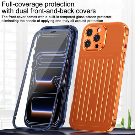 Suitcase Texture Magnetic King Series Aluminum Alloy Phone Case with Tempered Glass Film, For iPhone 16 Pro, For iPhone 15 Pro Max, For iPhone 15 Pro, For iPhone 14 Pro