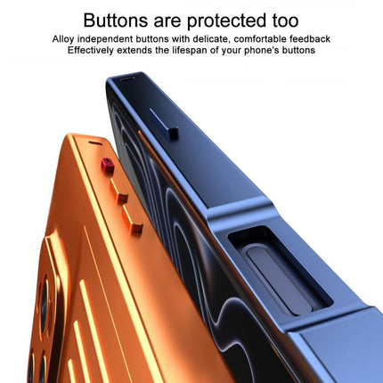 Suitcase Texture Magnetic King Series Aluminum Alloy Phone Case with Tempered Glass Film, For iPhone 16 Pro, For iPhone 15 Pro Max, For iPhone 15 Pro, For iPhone 14 Pro