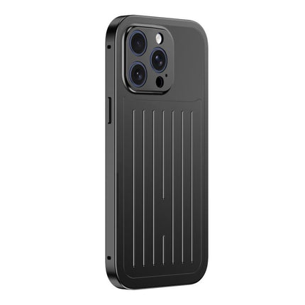Suitcase Texture Magnetic King Series Aluminum Alloy Phone Case with Tempered Glass Film, For iPhone 16 Pro, For iPhone 15 Pro Max, For iPhone 15 Pro, For iPhone 14 Pro