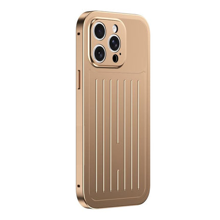 Suitcase Texture Magnetic King Series Aluminum Alloy Phone Case with Tempered Glass Film, For iPhone 16 Pro, For iPhone 15 Pro Max, For iPhone 15 Pro, For iPhone 14 Pro