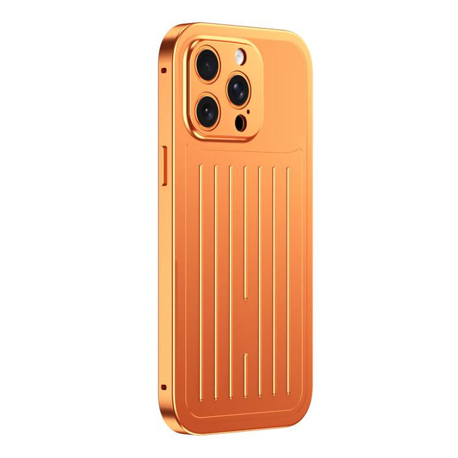 Suitcase Texture Magnetic King Series Aluminum Alloy Phone Case with Tempered Glass Film, For iPhone 16 Pro, For iPhone 15 Pro Max, For iPhone 15 Pro, For iPhone 14 Pro