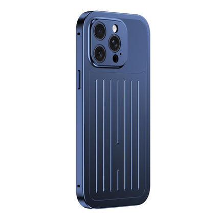 Suitcase Texture Magnetic King Series Aluminum Alloy Phone Case with Tempered Glass Film, For iPhone 16 Pro, For iPhone 15 Pro Max, For iPhone 15 Pro, For iPhone 14 Pro